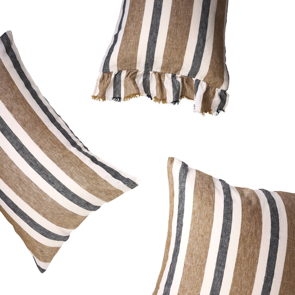 Taupe Stripe Pillowcase Sets