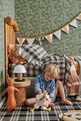 SHIPS SEPTEMBER - Licorice Gingham Ruffle Flat Sheet