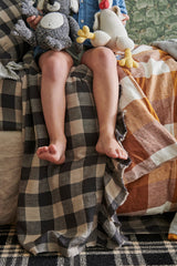 SHIPS SEPTEMBER - Licorice Gingham Ruffle Flat Sheet