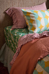 Mulberry Gingham Ruffle Flat Sheet