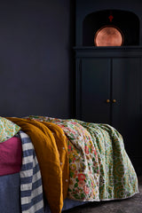 Chambray Stripe Ruffle Flat Sheet