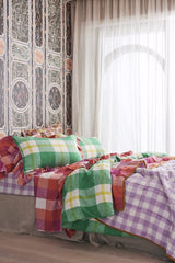 SHIPS MID NOVEMBER - Sherbet Check Flat Sheet