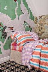 SHIPS MID NOVEMBER - Sherbet Check Fitted Sheet