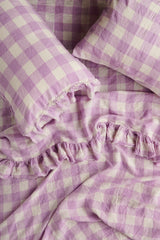 SHIPS MID NOVEMBER - Lilac Gingham Fitted Sheet