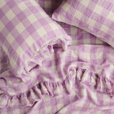 SHIPS MID NOVEMBER - Lilac Gingham Flat Sheet