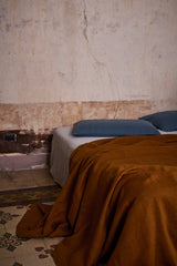 NEW - Terracotta Heavyweight Linen Bedcover