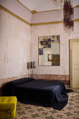 NEW - French Navy Heavyweight Linen Bedcover