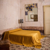 Saffron Heavyweight Linen Bedcover