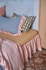 NEW - Cefalù Check Full Ruffle Pillowcase Set