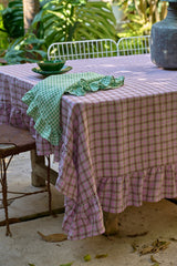Marmelatta Check Tablecloth With Ruffle