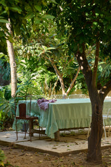 Fresco Gingham Tablecloth With Ruffle