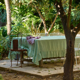 Fresco Gingham Tablecloth With Ruffle