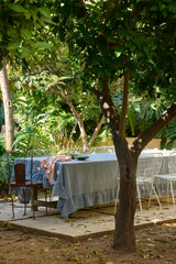 NEW - Cefalù Check Tablecloth With Ruffle