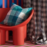 SHIPS APRIL - Peacock Check Cushion