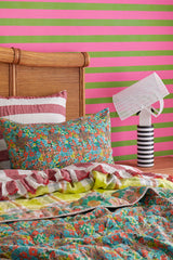 SHIPS APRIL - Sangria Stripe Flat Sheet