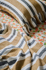 SHIPS MID NOVEMBER - Taupe Stripe Flat Sheet