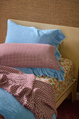 Mulberry Gingham Ruffle Flat Sheet