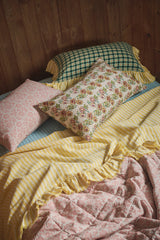 NEW - Banksia Check Full Ruffle Pillowcase Set