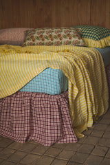 NEW - Banksia Check Full Ruffle Pillowcase Set