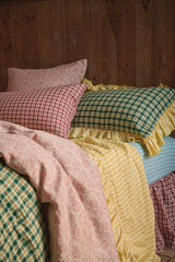 NEW - Banksia Check Full Ruffle Pillowcase Set