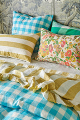 SHIPS JULY - Kelp Stripe Ruffle Flat Sheet
