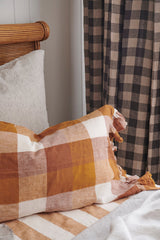 Licorice Gingham Linen Curtain