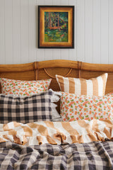 Licorice Gingham Full Ruffle Pillowcase Set
