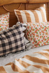 Licorice Gingham Full Ruffle Pillowcase Set