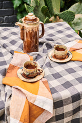 SHIPS APRIL - Licorice Gingham Linen Napery