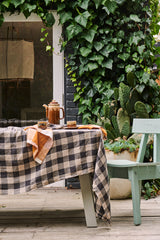 SHIPS APRIL - Licorice Gingham Linen Napery