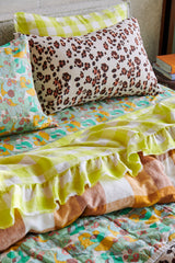 SHIPS APRIL - Limoncello Gingham Ruffle Flat Sheet