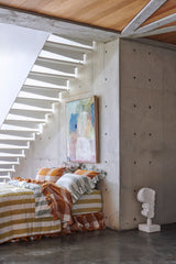 SHIPS APRIL - Biscuit Check Ruffle Flat Sheet