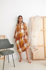 Biscuit Check Shirt Dress