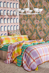 SHIPS SEPTEMBER - Thistle Check Ruffle Flat Sheet