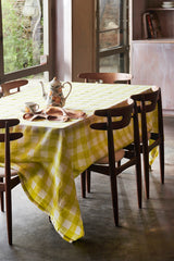 SHIPS APRIL - Limoncello Gingham Linen Tablecloth