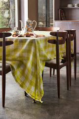 SHIPS APRIL - Limoncello Gingham Linen Tablecloth