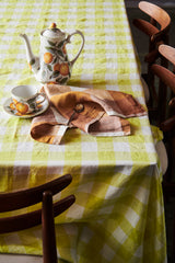 SHIPS APRIL - Limoncello Gingham Linen Tablecloth