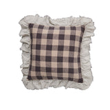 Licorice Gingham Full Ruffle Cushion