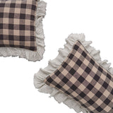 Licorice Gingham Full Ruffle Pillowcase Set
