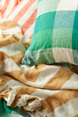 Turmeric Stripe Ruffle Flat Sheet
