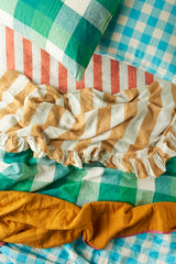 Turmeric Stripe Ruffle Flat Sheet