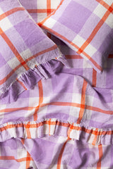 SHIPS SEPTEMBER - Thistle Check Ruffle Flat Sheet