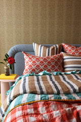 SHIPS JULY - Emerald Stripe Ruffle Flat Sheet