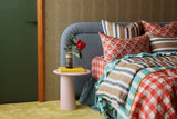 SHIPS JULY - Emerald Stripe Ruffle Flat Sheet