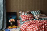 SHIPS JULY - Emerald Stripe Ruffle Flat Sheet