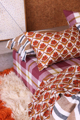 SHIPS SEPTEMBER - Plum Check Fitted Sheet