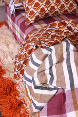 SHIPS SEPTEMBER - Plum Check Fitted Sheet