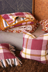 SHIPS SEPTEMBER - Plum Check Cushion