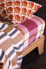 SHIPS SEPTEMBER - Plum Check Fitted Sheet