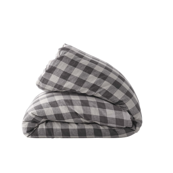 SHIPS MAY - Licorice Gingham Duvet Cover